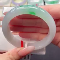 翡翠手镯未镶嵌55.5阳春白雪 底妆鲜艳分明 经典款5