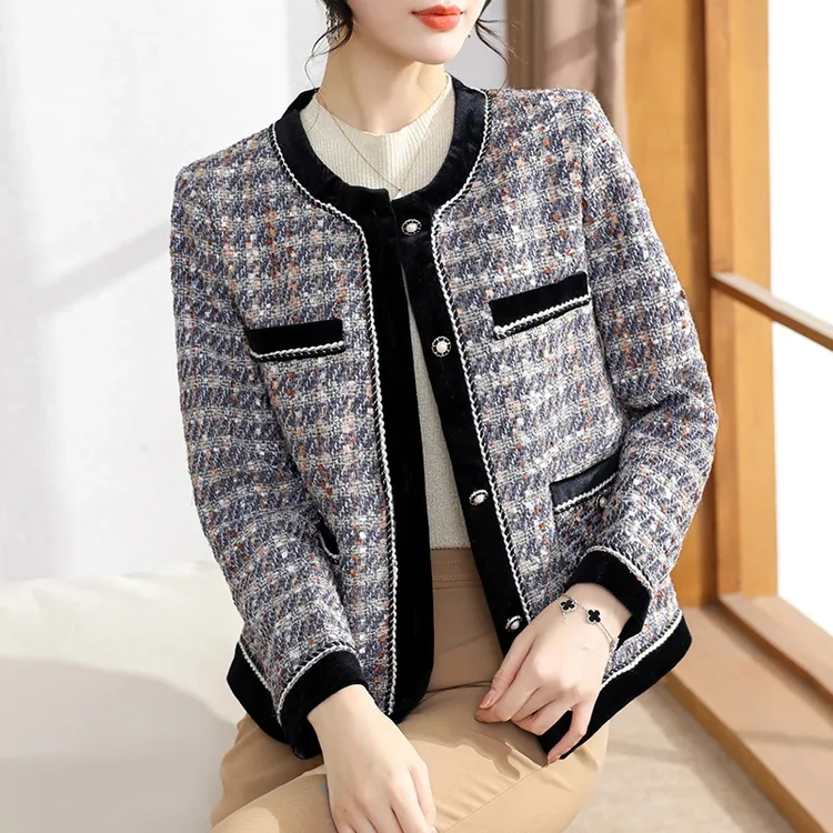 罗蒙妈妈春装新款小香风洋气外套40岁50中老年女衣服春秋高贵西装