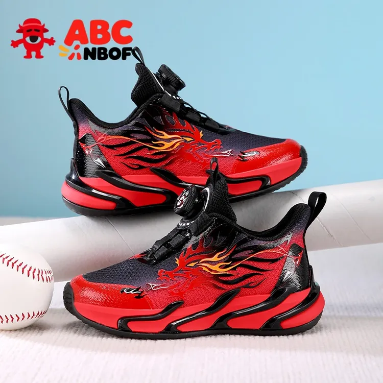 ABC NBOF童鞋男童运动鞋春秋2025新款网面鞋子男孩儿童红色跑步鞋