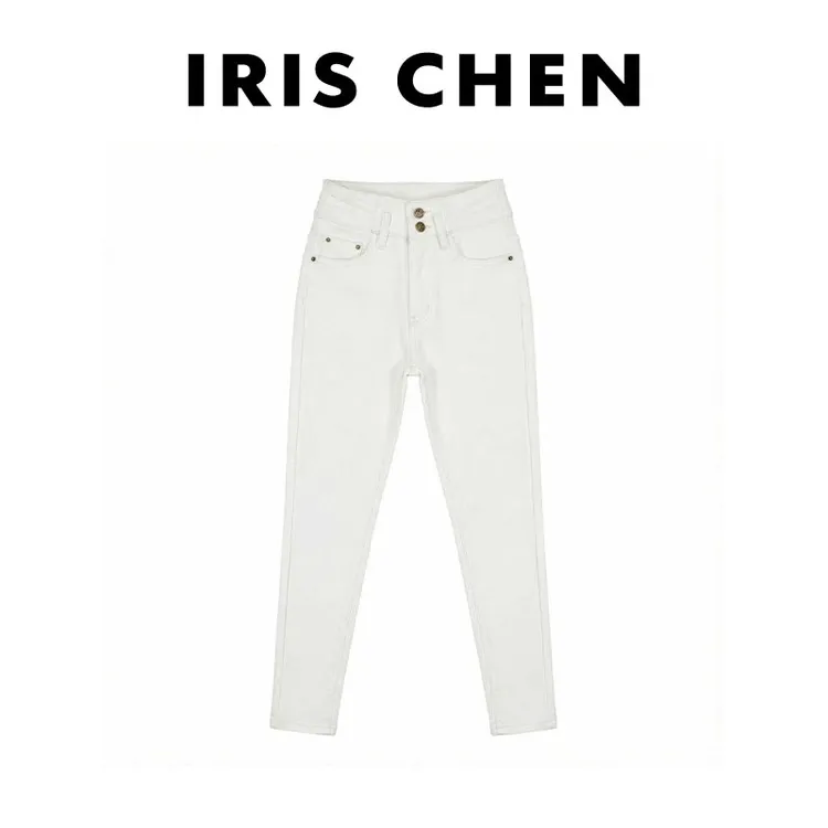 IRIS CHEN 瘦腿裤 2025冬“98棉加厚”绒毛保暖显瘦牛仔裤25KZ1204