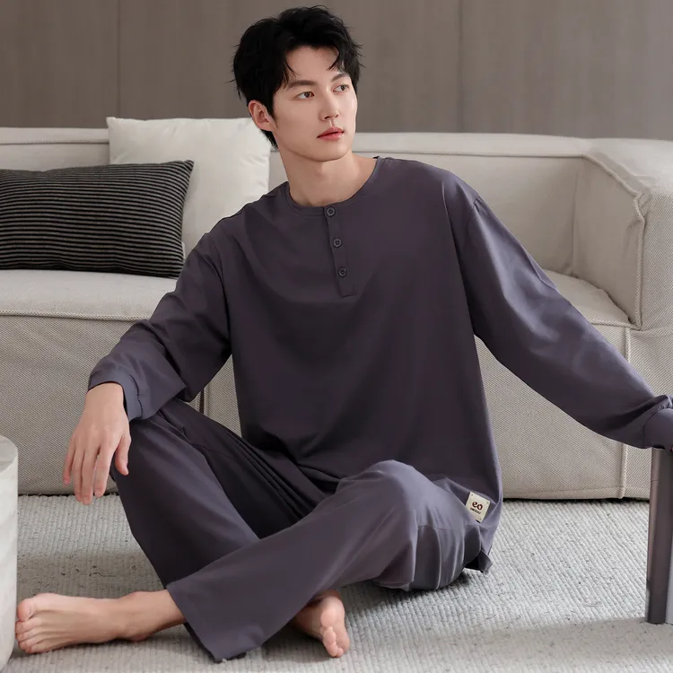 秋季男士纯棉长袖家居服大码爆款男生男孩男秋冬睡衣秋冬