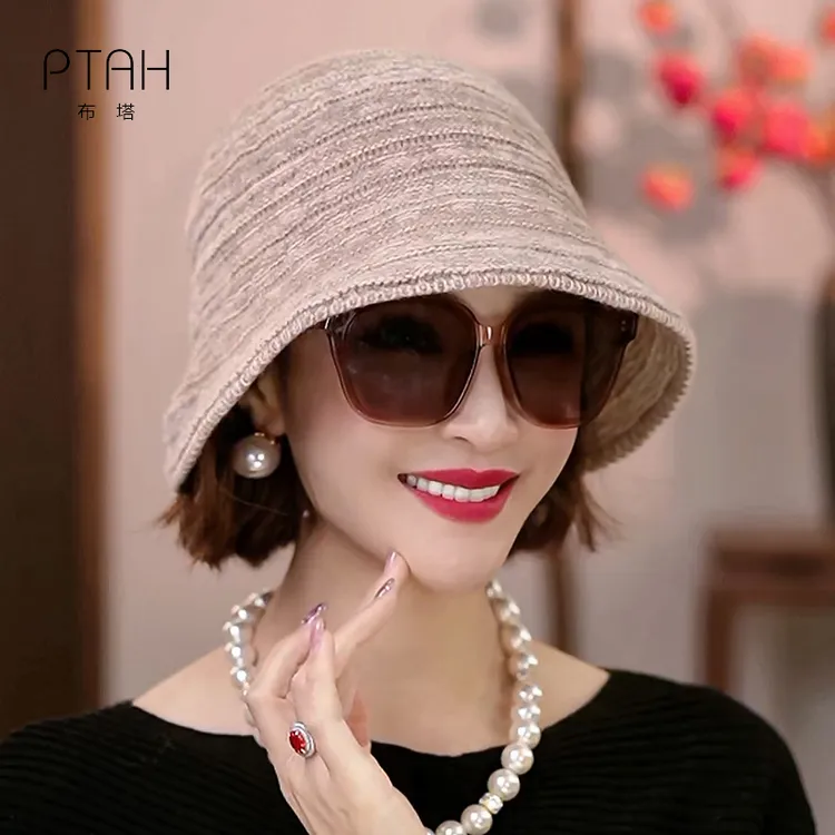 绵羊毛秋冬渔夫帽羊毛呢帽盆帽加厚高级针织保暖韩版洋气帽子8028