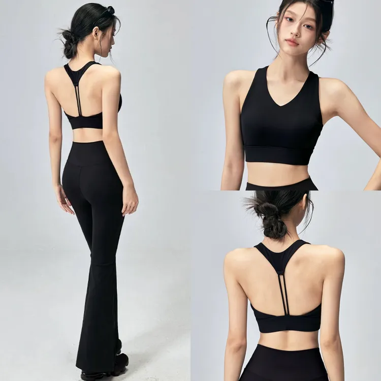 海娜新款美背运动内衣一体式防震瑜伽背心外穿聚拢普拉提训练文胸