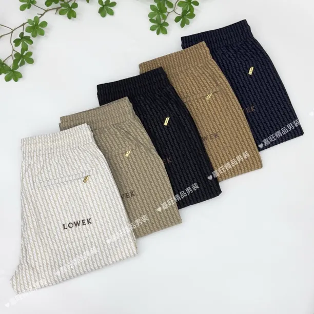 1255春夏男士欧货潮流时尚百搭薄款植绒提花弹力休闲直筒裤