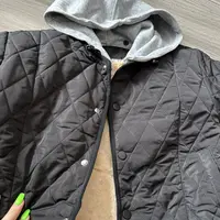 童装纯色常规款翻领格子棉服男女通用休闲风