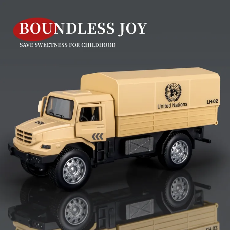 儿童仿真军事运输车玩具车3-6岁儿童玩具回力小汽车宝宝卡车玩具