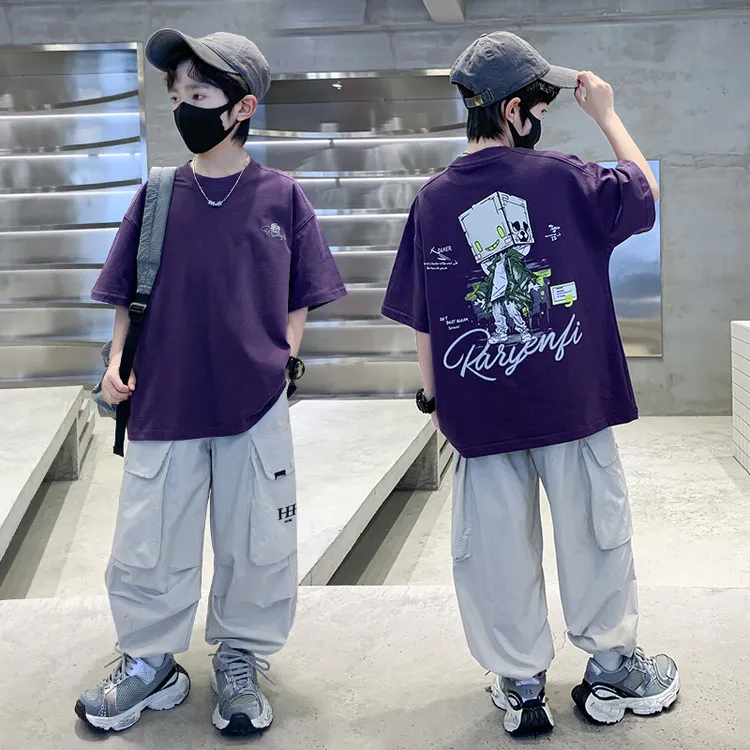 儿童装男童夏装套装2025新款中大童夏季短袖薄款运动两件套夏款潮