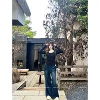 【松弛腿精】温与柔敲显瘦显腿长的复古丹宁阔腿宽松牛仔裤
