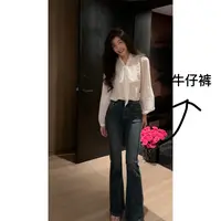 【N·COU】25秋新款【显瘦作弊裤】高腰修身烫钻微喇唐装DY10085
