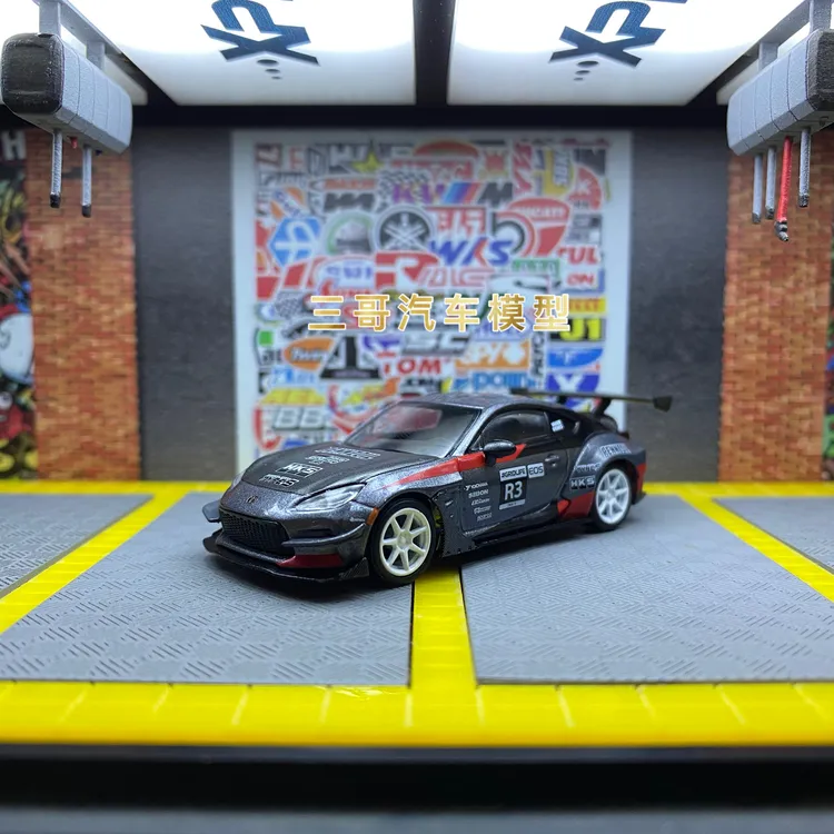 MINIGT 1:64 #820 丰田 GR86 HKS R3 仿真合金汽车模型收藏摆件