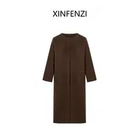 【半听曲】 XINFENZI 桑蚕丝高支澳毛长款大衣外套 35512