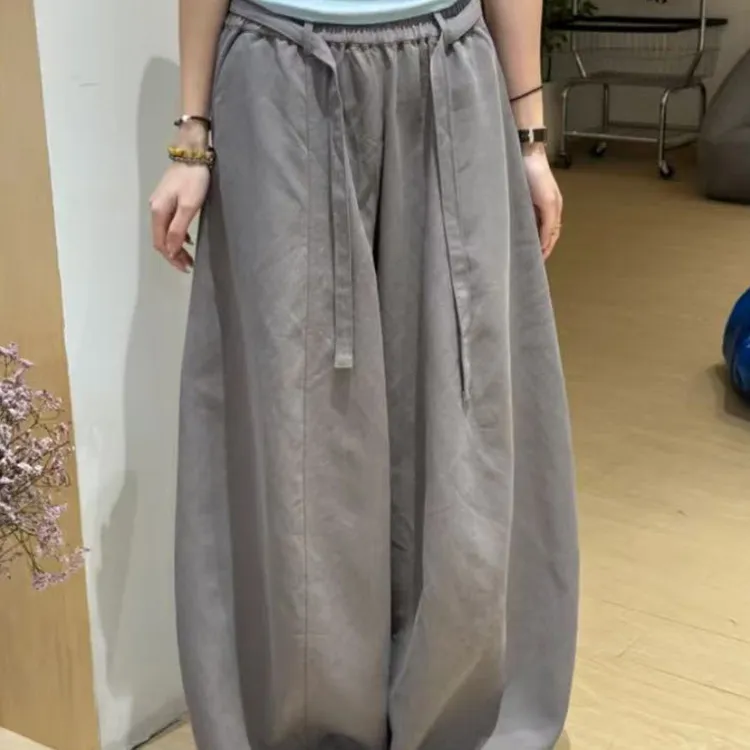 欧货高级感直筒阔腿裤女2025秋季新款宽松显瘦小个子百搭休闲长裤