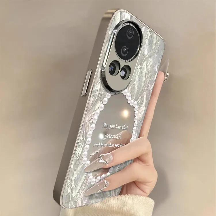 珍珠镜子适用华为nova14Pro手机壳14ultra新款13全包防摔镜头支架