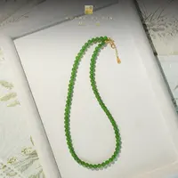 【凰一品】俄料稀缺苹果绿碧玉项链S925
