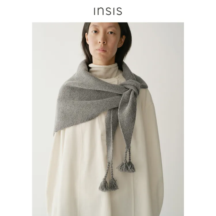 INSISFEMME肌理感针织三角巾FN25415702