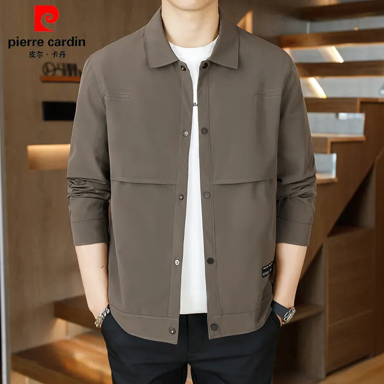 【官方正品】皮尔卡丹男士春秋款翻领商务休闲时尚夹克外套男潮流