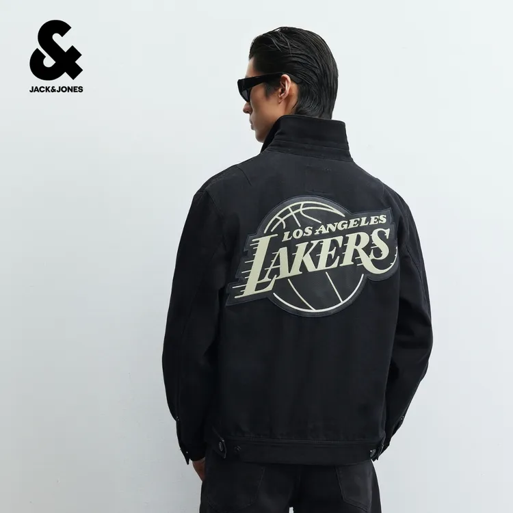 杰克琼斯【NBA湖人队联名】秋季新品上新男装牛仔夹克百搭休闲外套