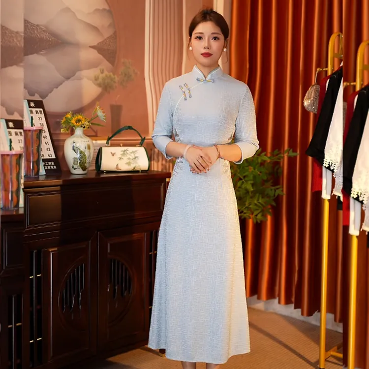 【Feel215】2025秋新款刺绣新中式复古中国风妈妈装改良旗袍连衣裙