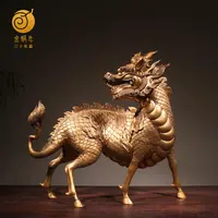 金蜗牛5#回望麒麟精铜铜器居家玄关办公室书房摆件礼品铜工艺品
