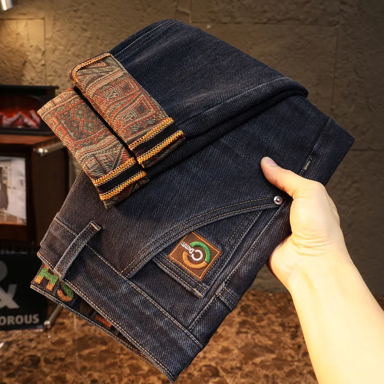 秋季新品2025男士牛仔裤欧版小直筒弹力宽松简约百搭时尚潮流