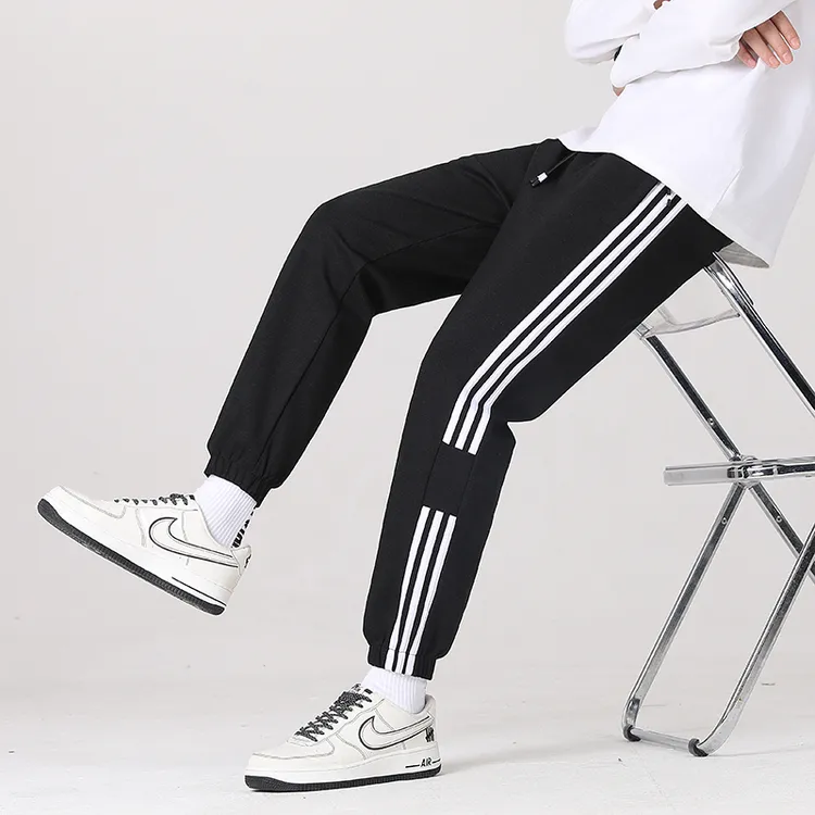 夏季新款裤子男休闲长裤男士修身束脚学生潮流校服运动裤卫裤束口