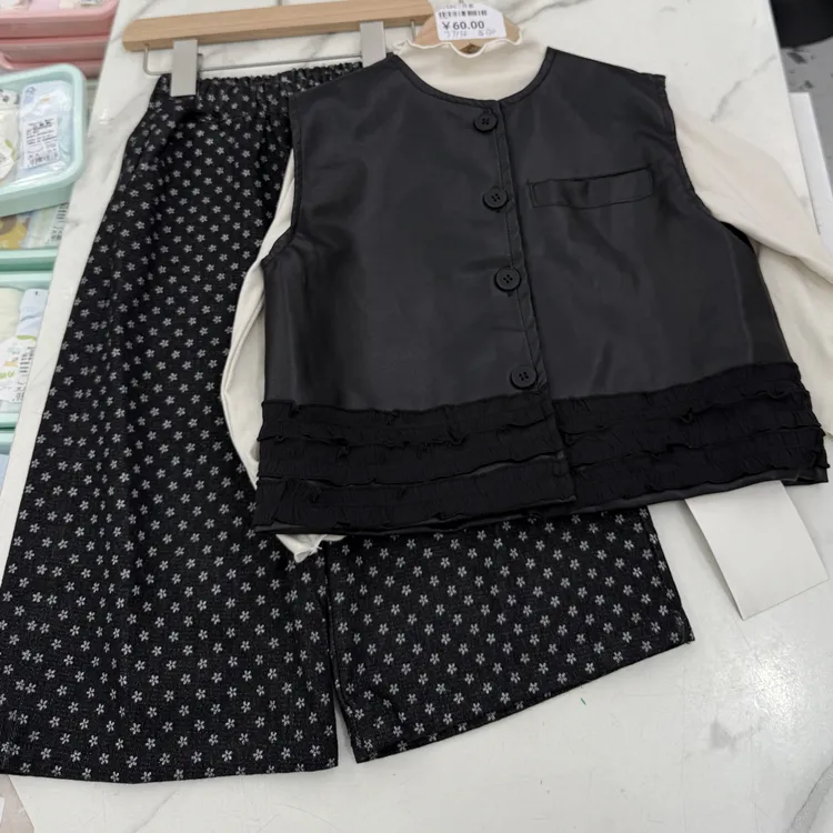 77132春秋新款女童休闲三件套套装