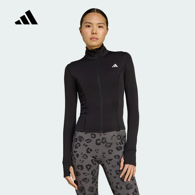 Adidas阿迪达斯【开学季】女子修身舒适拉链速干休闲夹克外套JM9185