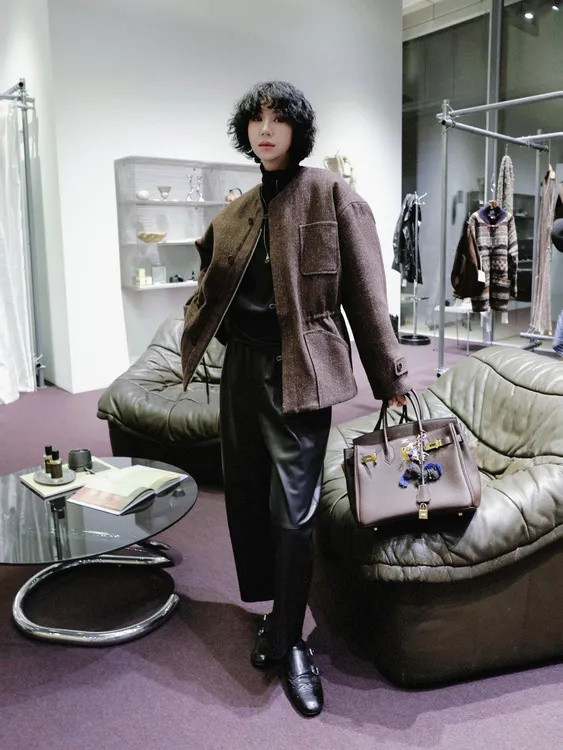 TT设计师【沁雪茉莉】复古时尚极简休闲桑蚕丝羊毛外套TT191452