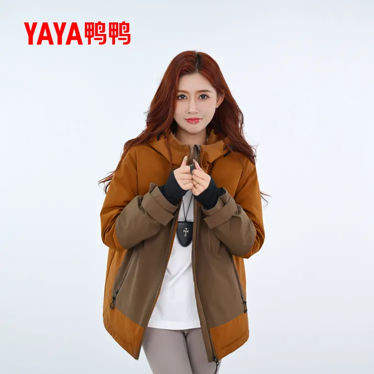 YAYA/鸭鸭新款运动户外休闲时尚百搭韩版情侣羽绒外套YE5B605631E