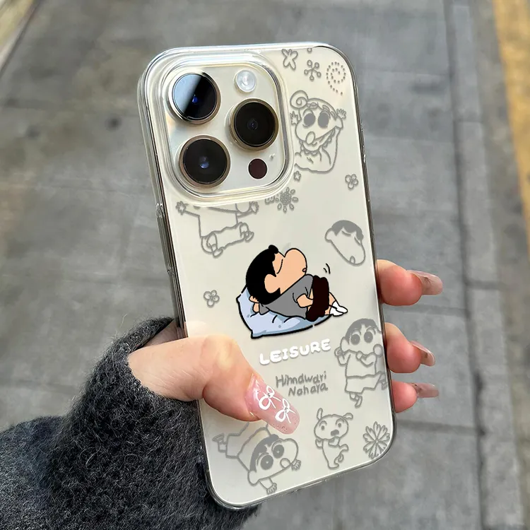 小新躺着适用苹果15手机壳iPhone16/14promax大孔12透明11/13防摔