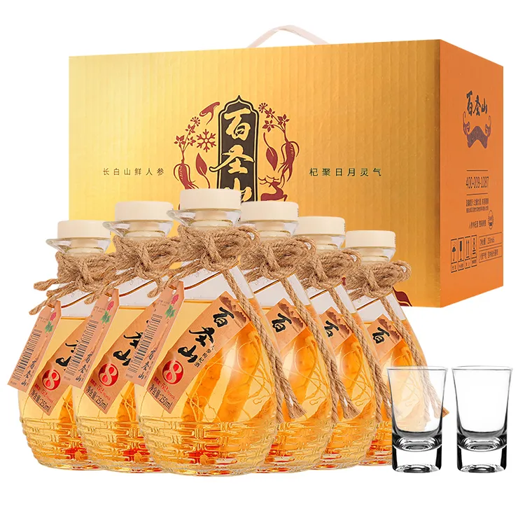 楚瓷楚瓷特惠福利品人参枸杞酒52度百圣山酒赠酒杯250mL*652度250