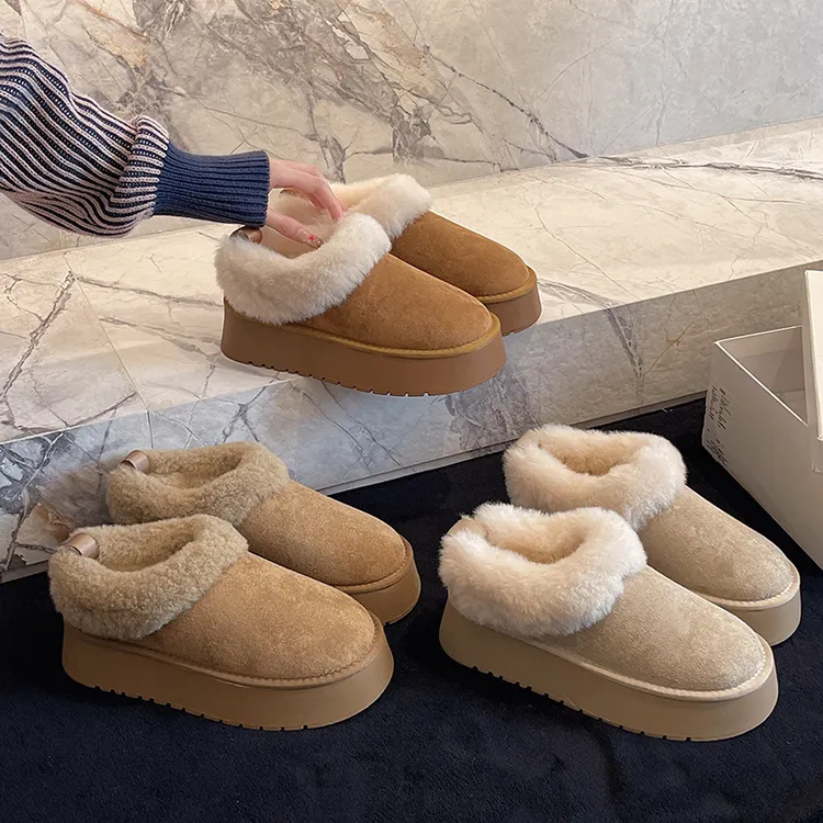 厚底雪地靴女小个子2025新款冬季百搭加绒加厚保暖棉鞋防滑面包鞋