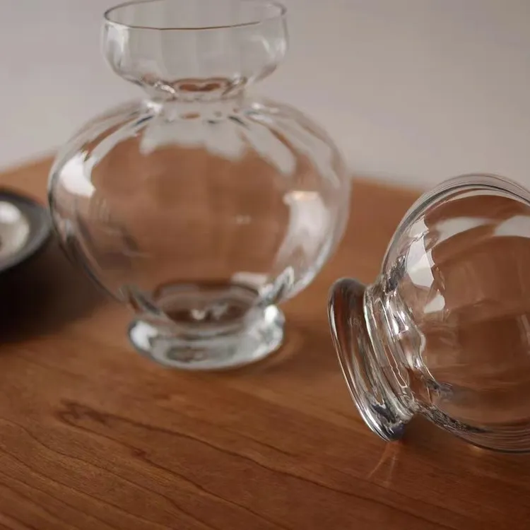 欧式简约透明玻璃花瓶摆件客厅插花家居水培鲜花干花装饰