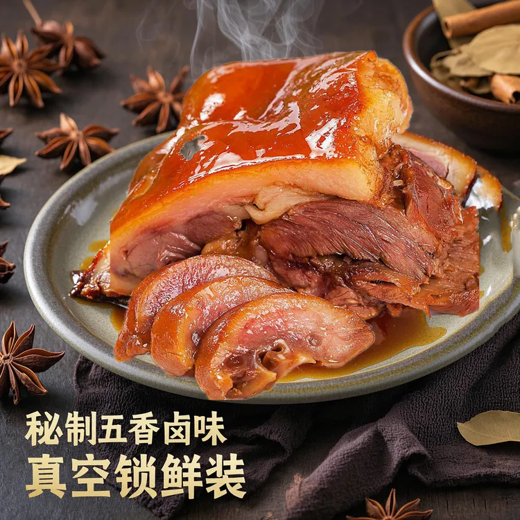 半斤装五香猪头肉熟食猪头肉卤味开袋即食下酒菜下饭菜解馋小菜