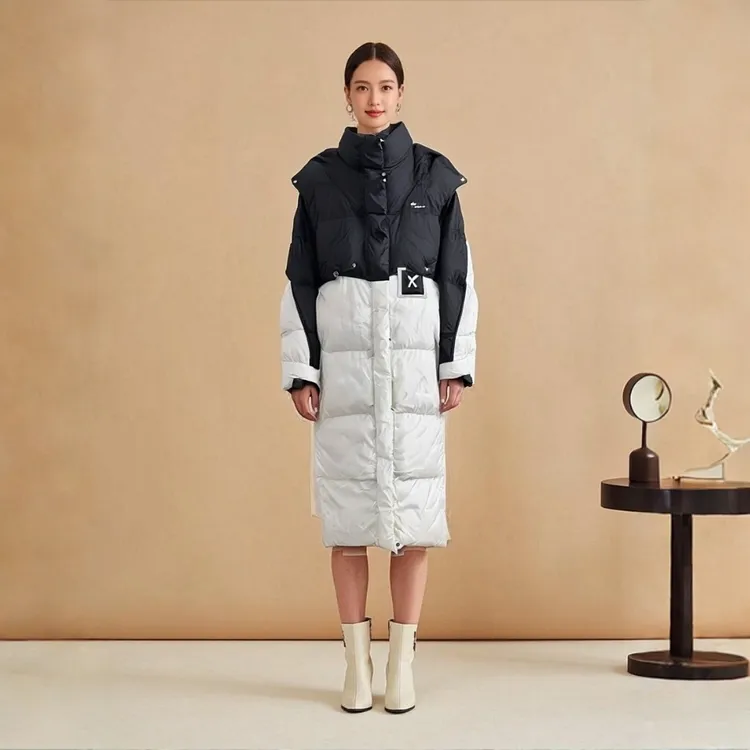 冬季保暖女长款羽绒大衣时尚连帽