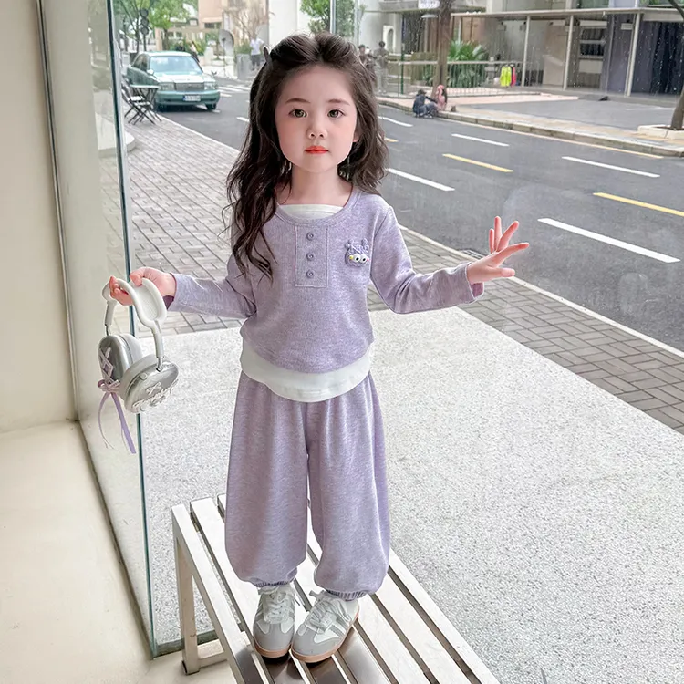 新款洋气春秋季儿童2025韩版休闲长袖卫衣女童套装女宝宝炸街秋装