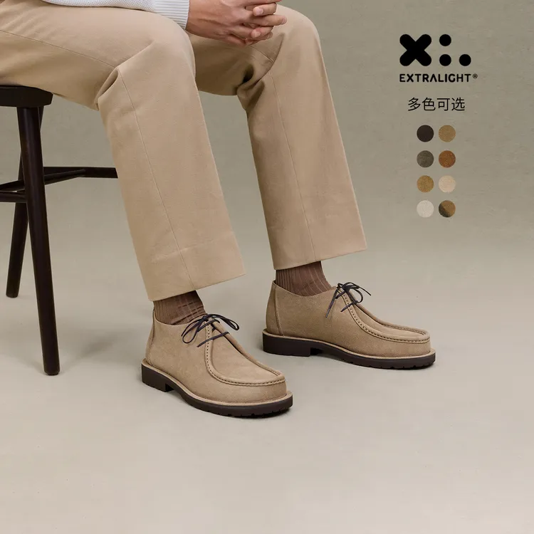 ThomWills复古袋鼠鞋男翻毛皮棕色高帮沙漠靴短靴真皮皮鞋秋冬季