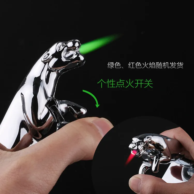 豹子充气DK器防风创意个性金属豹子烟灰缸摆件