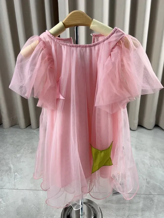 粉色款女可爱风千金风连衣裙洋气甜美夏装女童裙子