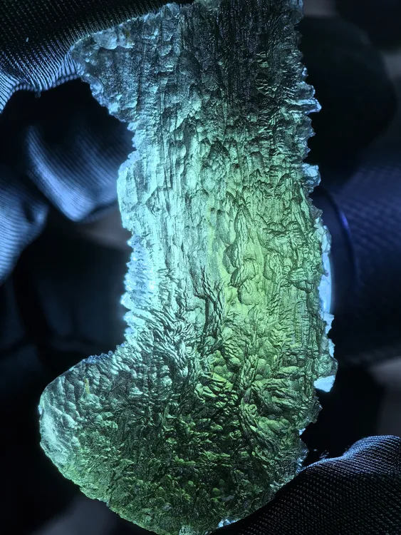 捷克玻璃陨 18.033克 原石 55*28*16㎜Moldavite 天然真品保真收藏