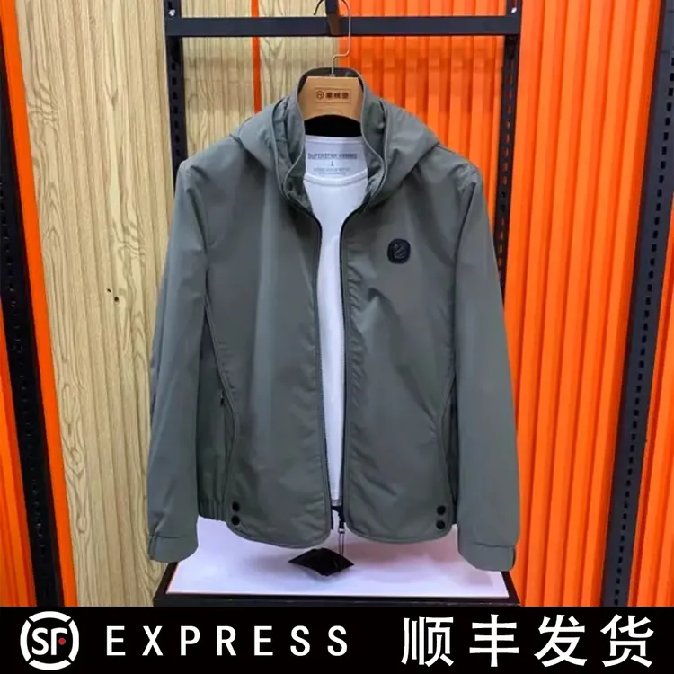 T518春季新款欧货潮流潮牌休闲百搭都市时尚轻奢男士连帽夹克外套