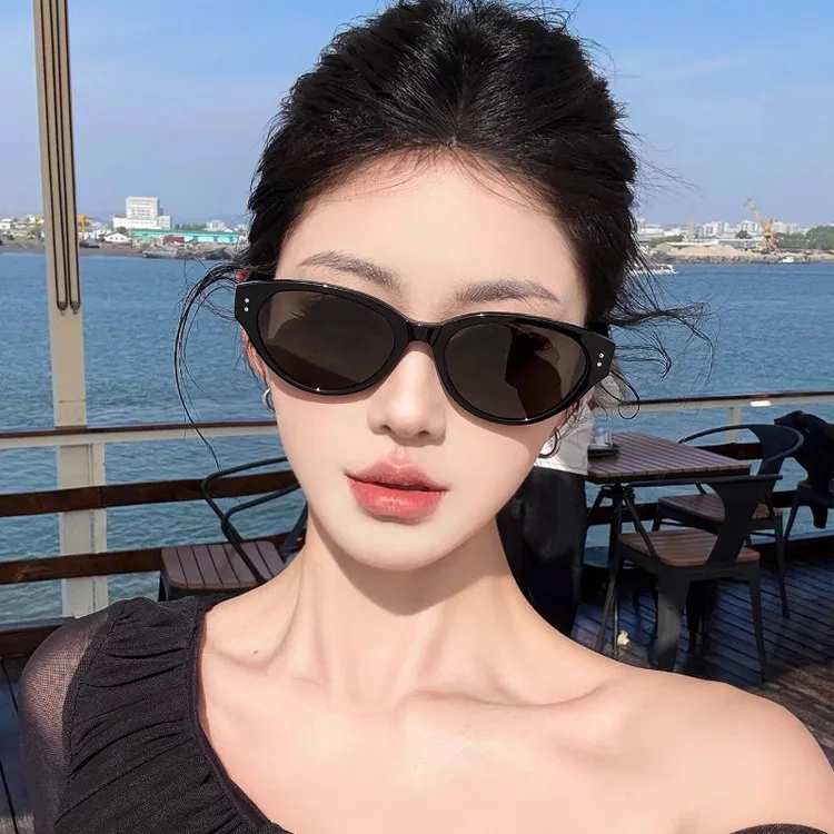 小框猫眼墨镜女款适合太阳墨镜女款新款女士专用防晒镜紫外线高档