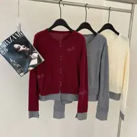 DEZI韩版拼接格纹下摆时尚显瘦女打底毛衫LS72006088