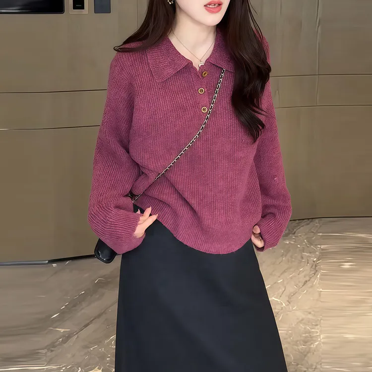 韩系好看漂亮显瘦设计感针织衫女秋季新款显白时尚慵懒风打底毛衣