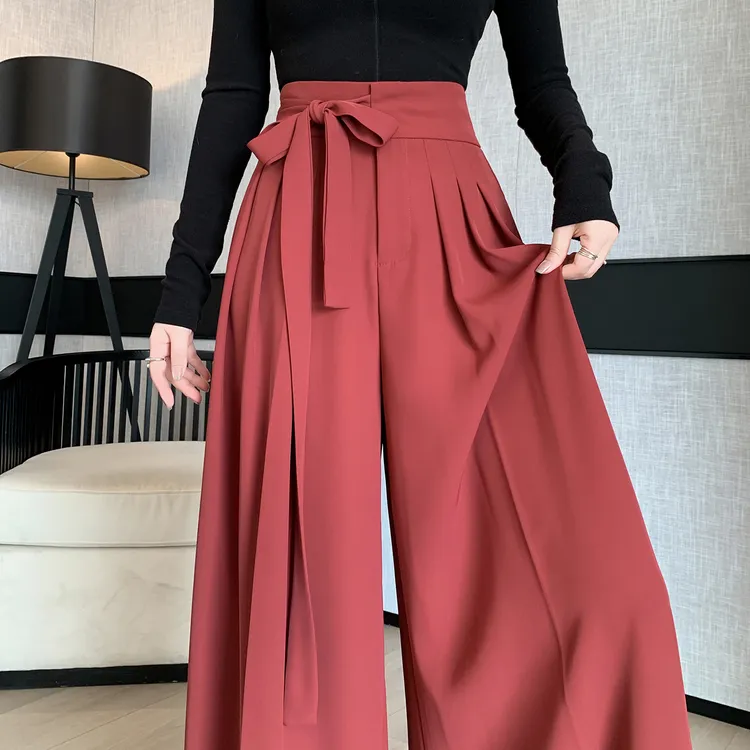 西装宽松女2025夏季新款垂感显瘦高腰窄版直筒休闲慵懒风拖地裤