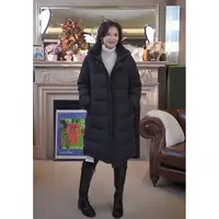 我是摩羯 BC黑炭灰  90白鹅绒绵羊毛可拆卸帽子蓬松保暖冬羽绒服