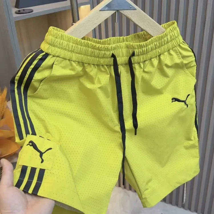 刺绣夏季工装裤简约风直筒裤短裤运动裤男士沙滩