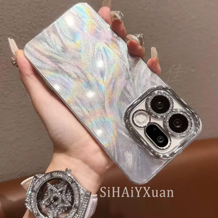 适用oppofindx9/x9pro极光羽纱手机壳全包高档简约个性防摔时尚女