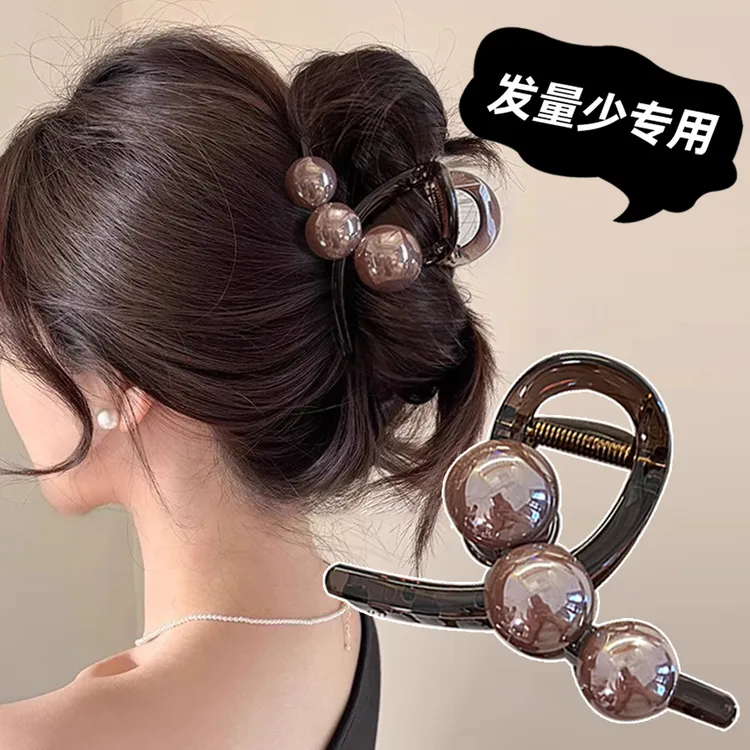 抓夹女发量少专用抓夹2025新款鲨鱼夹中号高级感后脑勺头饰发饰