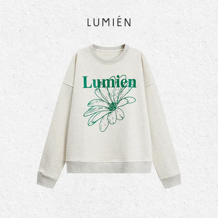 【LUMIEN 新品】复古风高质感圆领波斯菊印花卫衣LX5GYY019